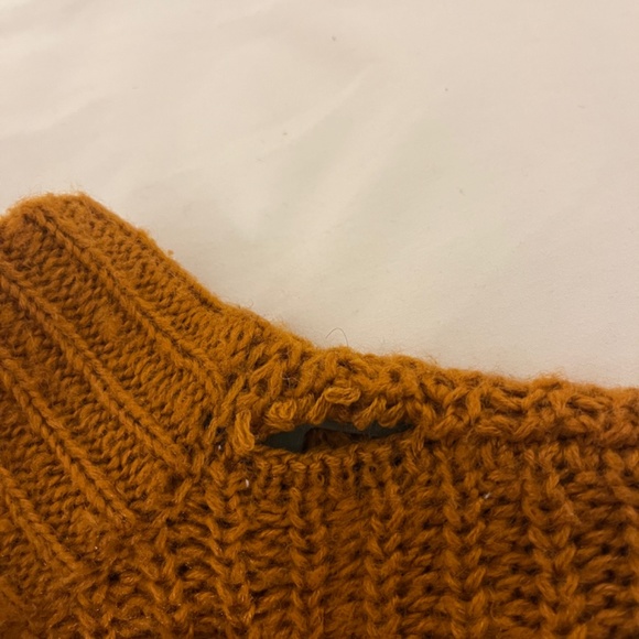 Dark Orange Crop Knit Turtle Neck - Picture 4 of 4